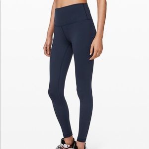 navy winder under lululemon leggings full length